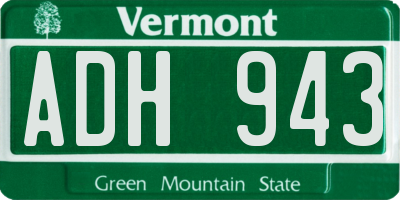 VT license plate ADH943
