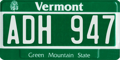 VT license plate ADH947