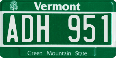 VT license plate ADH951