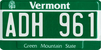 VT license plate ADH961