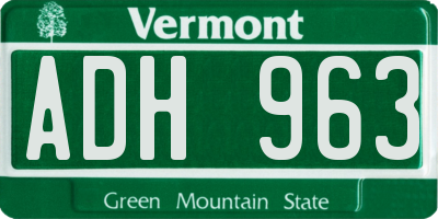 VT license plate ADH963
