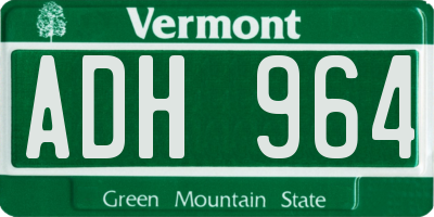 VT license plate ADH964