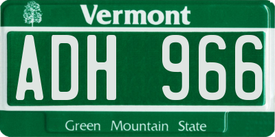 VT license plate ADH966