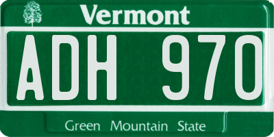 VT license plate ADH970