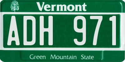 VT license plate ADH971