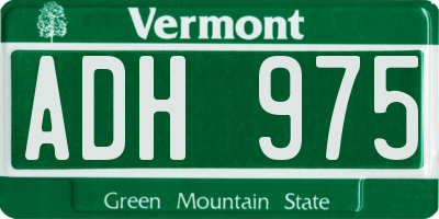 VT license plate ADH975