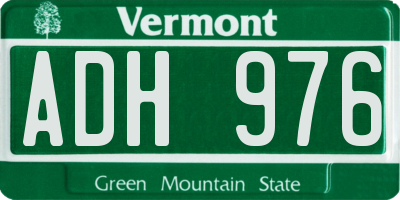 VT license plate ADH976
