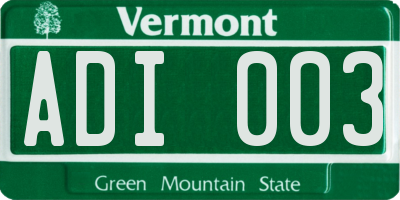 VT license plate ADI003