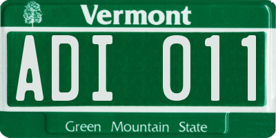 VT license plate ADI011