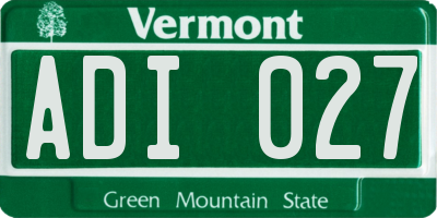 VT license plate ADI027