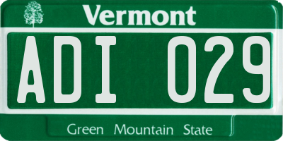 VT license plate ADI029