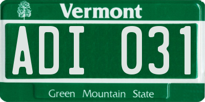 VT license plate ADI031