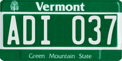 VT license plate ADI037