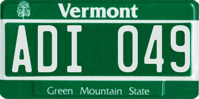 VT license plate ADI049