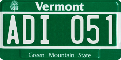 VT license plate ADI051