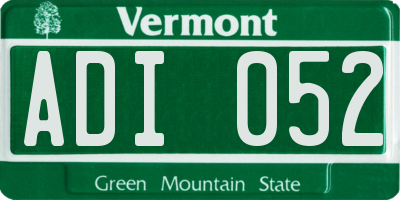 VT license plate ADI052
