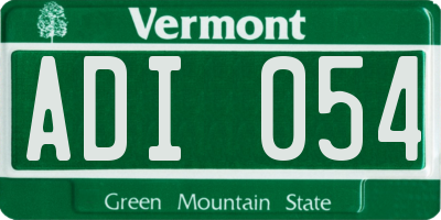 VT license plate ADI054