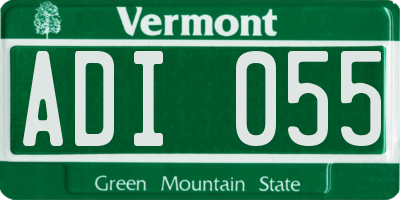 VT license plate ADI055