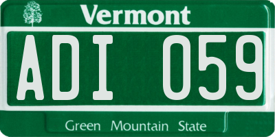 VT license plate ADI059