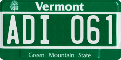 VT license plate ADI061
