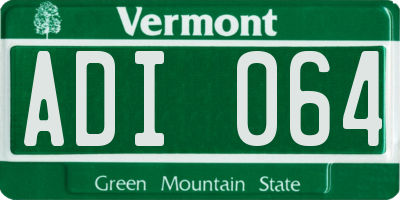 VT license plate ADI064