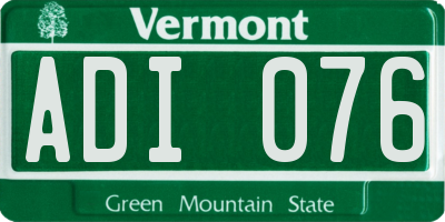 VT license plate ADI076