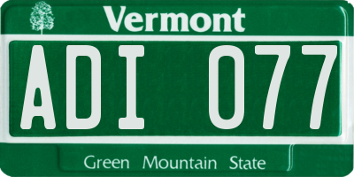 VT license plate ADI077