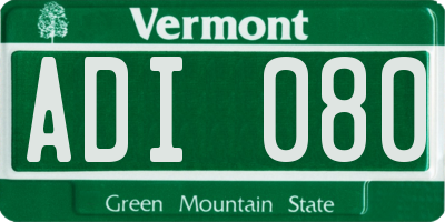 VT license plate ADI080