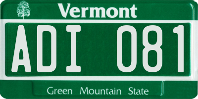 VT license plate ADI081
