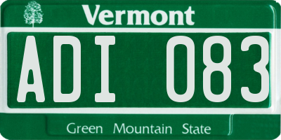 VT license plate ADI083