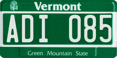VT license plate ADI085