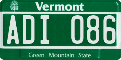VT license plate ADI086