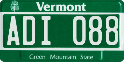 VT license plate ADI088