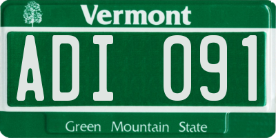 VT license plate ADI091