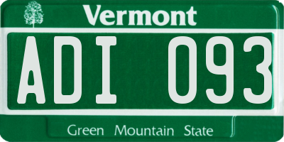 VT license plate ADI093