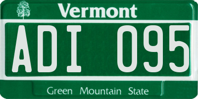 VT license plate ADI095