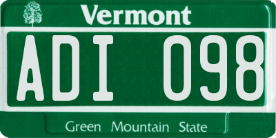 VT license plate ADI098