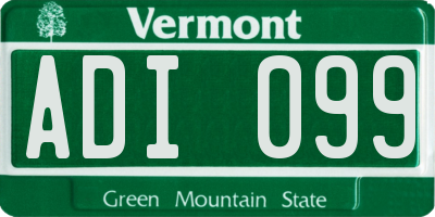 VT license plate ADI099