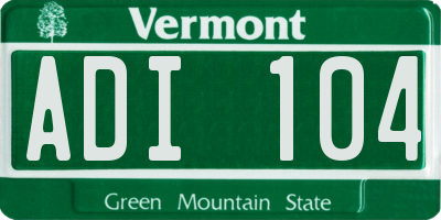 VT license plate ADI104
