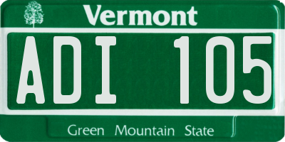 VT license plate ADI105