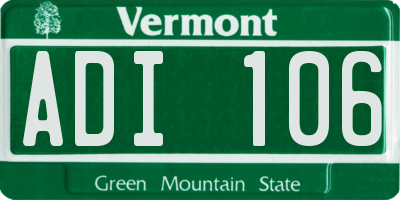 VT license plate ADI106