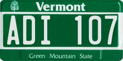 VT license plate ADI107