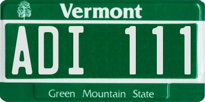 VT license plate ADI111
