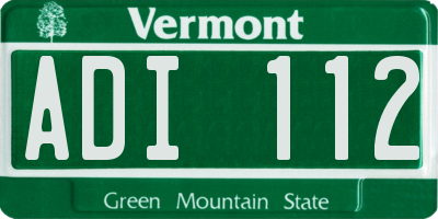 VT license plate ADI112