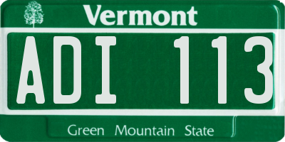 VT license plate ADI113