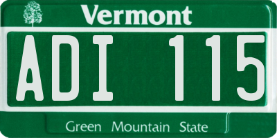 VT license plate ADI115