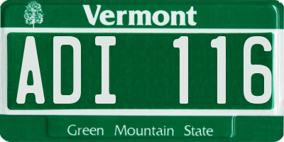 VT license plate ADI116