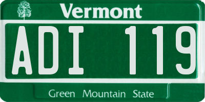 VT license plate ADI119