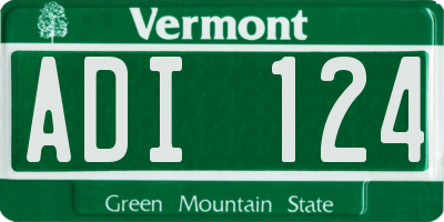 VT license plate ADI124