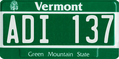 VT license plate ADI137